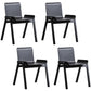 Contemporary Style Dining Chairs Armless Chairs for Kitchen with Wooden Legs Black 4 Piece Set Clearhalo ' kitchen&dining_furn' 'Dining Chairs' 'Dining Tables & Seating' 'dining_chair' 'furn' 'furn_dining_chair' 'Furniture' 'furniture_dining_chair' 'Kitchen & Dining Furniture' 'kitchen' 4438424