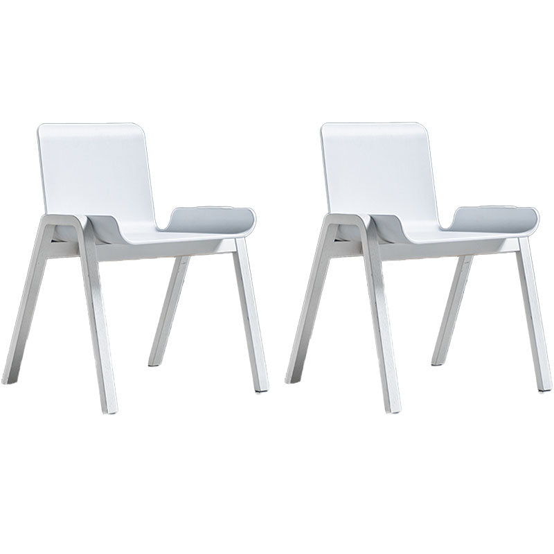 Contemporary Style Dining Chairs Armless Chairs for Kitchen with Wooden Legs White 2 Piece Set Clearhalo ' kitchen&dining_furn' 'Dining Chairs' 'Dining Tables & Seating' 'dining_chair' 'furn' 'furn_dining_chair' 'Furniture' 'furniture_dining_chair' 'Kitchen & Dining Furniture' 'kitchen' 4438429