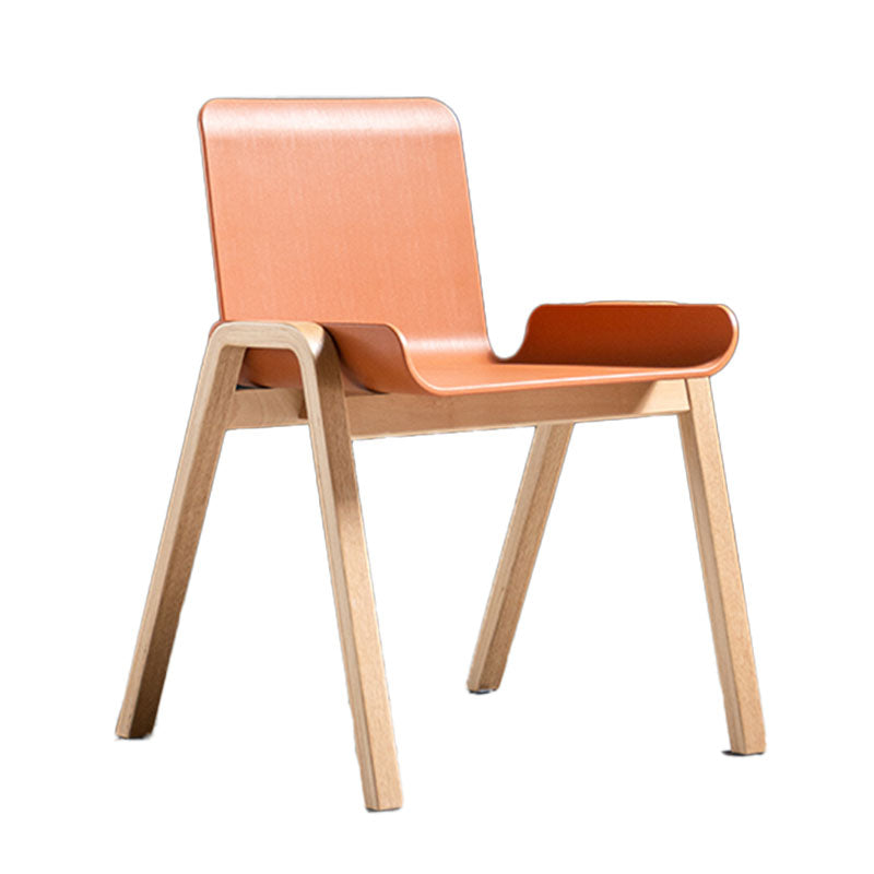 Contemporary Style Dining Chairs Armless Chairs for Kitchen with Wooden Legs Red Brown 1 Piece Clearhalo ' kitchen&dining_furn' 'Dining Chairs' 'Dining Tables & Seating' 'dining_chair' 'furn' 'furn_dining_chair' 'Furniture' 'furniture_dining_chair' 'Kitchen & Dining Furniture' 'kitchen' 4438433