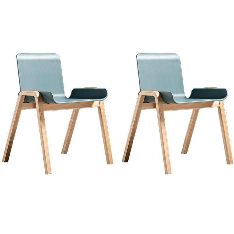 Contemporary Style Dining Chairs Armless Chairs for Kitchen with Wooden Legs Navy 2 Piece Set Clearhalo ' kitchen&dining_furn' 'Dining Chairs' 'Dining Tables & Seating' 'dining_chair' 'furn' 'furn_dining_chair' 'Furniture' 'furniture_dining_chair' 'Kitchen & Dining Furniture' 'kitchen' 4438438