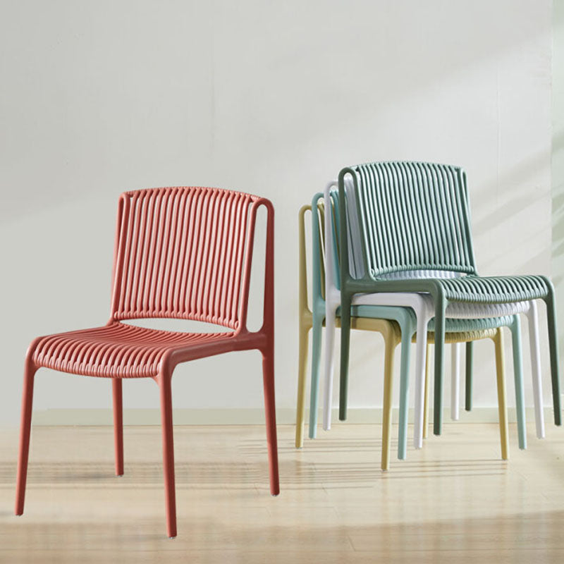 Contemporary Style Plastic Dining Armless Chair Open Back Dining Side Chairs for Home Clearhalo ' kitchen&dining_furn' 'Dining Chairs' 'Dining Tables & Seating' 'dining_chair' 'furn' 'furn_dining_chair' 'Furniture' 'furniture_dining_chair' 'Kitchen & Dining Furniture' 'kitchen' 4438444