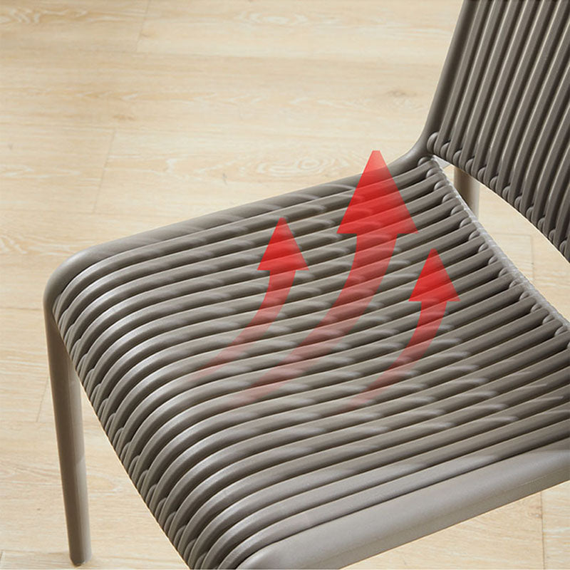 Contemporary Style Plastic Dining Armless Chair Open Back Dining Side Chairs for Home Clearhalo ' kitchen&dining_furn' 'Dining Chairs' 'Dining Tables & Seating' 'dining_chair' 'furn' 'furn_dining_chair' 'Furniture' 'furniture_dining_chair' 'Kitchen & Dining Furniture' 'kitchen' 4438455