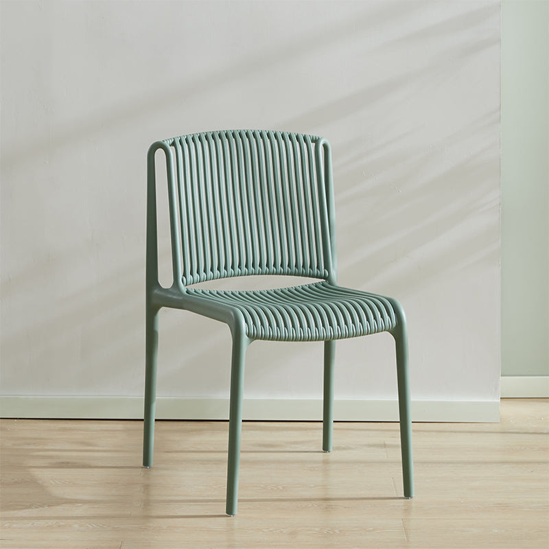 Contemporary Style Plastic Dining Armless Chair Open Back Dining Side Chairs for Home Gray-Green 1 Piece Clearhalo ' kitchen&dining_furn' 'Dining Chairs' 'Dining Tables & Seating' 'dining_chair' 'furn' 'furn_dining_chair' 'Furniture' 'furniture_dining_chair' 'Kitchen & Dining Furniture' 'kitchen' 4438465