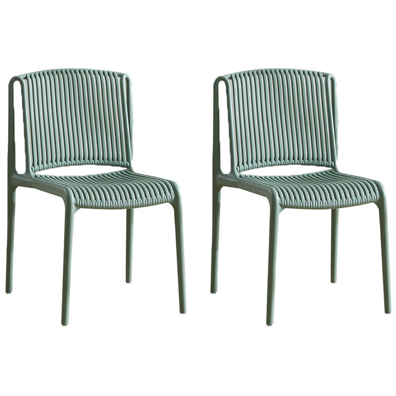 Contemporary Style Plastic Dining Armless Chair Open Back Dining Side Chairs for Home Gray-Green 2 Piece Set Clearhalo ' kitchen&dining_furn' 'Dining Chairs' 'Dining Tables & Seating' 'dining_chair' 'furn' 'furn_dining_chair' 'Furniture' 'furniture_dining_chair' 'Kitchen & Dining Furniture' 'kitchen' 4438466