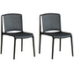 Contemporary Style Plastic Dining Armless Chair Open Back Dining Side Chairs for Home Black 2 Piece Set Clearhalo ' kitchen&dining_furn' 'Dining Chairs' 'Dining Tables & Seating' 'dining_chair' 'furn' 'furn_dining_chair' 'Furniture' 'furniture_dining_chair' 'Kitchen & Dining Furniture' 'kitchen' 4438469