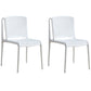 Contemporary Style Plastic Dining Armless Chair Open Back Dining Side Chairs for Home White 2 Piece Set Clearhalo ' kitchen&dining_furn' 'Dining Chairs' 'Dining Tables & Seating' 'dining_chair' 'furn' 'furn_dining_chair' 'Furniture' 'furniture_dining_chair' 'Kitchen & Dining Furniture' 'kitchen' 4438472