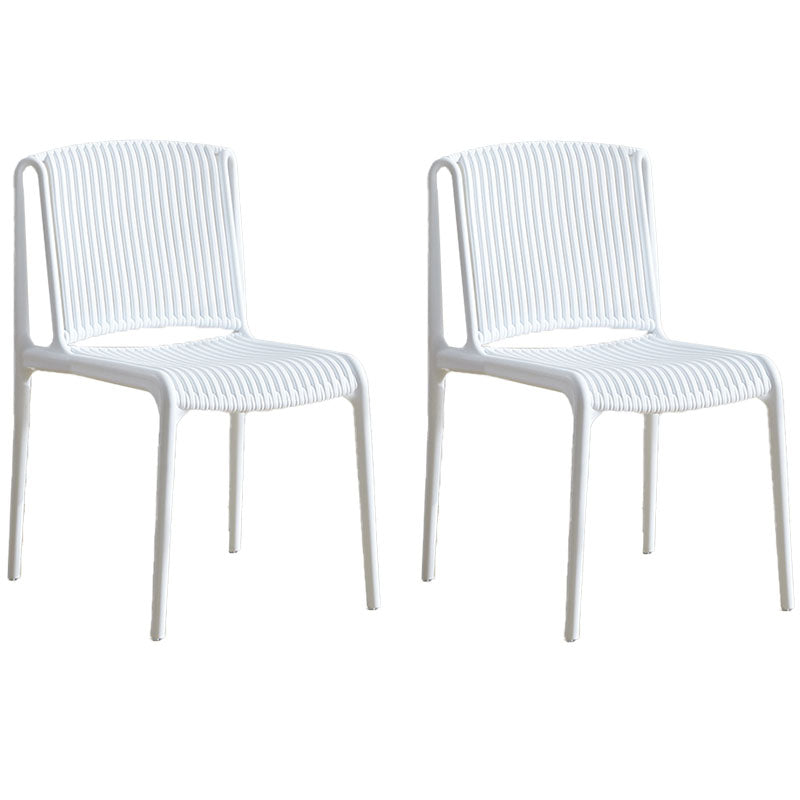 Contemporary Style Plastic Dining Armless Chair Open Back Dining Side Chairs for Home White 2 Piece Set Clearhalo ' kitchen&dining_furn' 'Dining Chairs' 'Dining Tables & Seating' 'dining_chair' 'furn' 'furn_dining_chair' 'Furniture' 'furniture_dining_chair' 'Kitchen & Dining Furniture' 'kitchen' 4438472