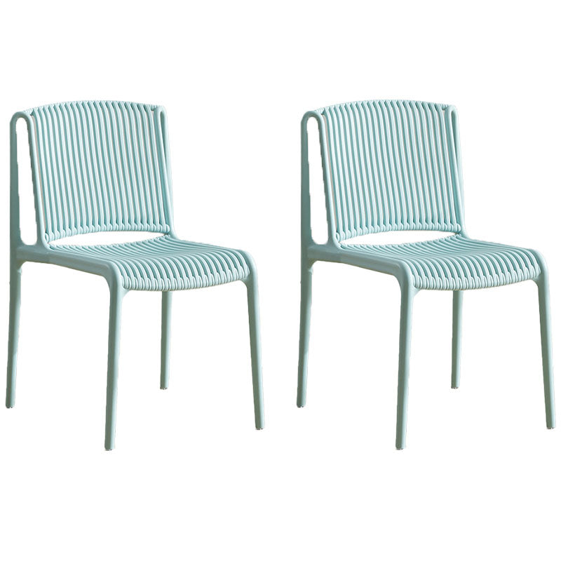 Contemporary Style Plastic Dining Armless Chair Open Back Dining Side Chairs for Home Light Green 2 Piece Set Clearhalo ' kitchen&dining_furn' 'Dining Chairs' 'Dining Tables & Seating' 'dining_chair' 'furn' 'furn_dining_chair' 'Furniture' 'furniture_dining_chair' 'Kitchen & Dining Furniture' 'kitchen' 4438475