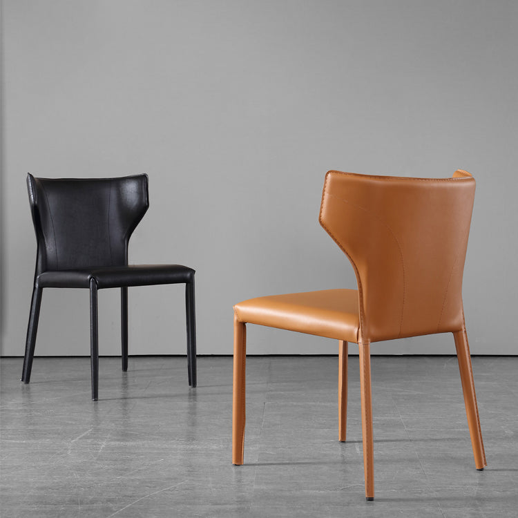 Modern Wingback Side Chair Matte Finish Leather Chair for Dining Room Clearhalo ' kitchen&dining_furn' 'Dining Chairs' 'Dining Tables & Seating' 'dining_chair' 'furn' 'furn_dining_chair' 'Furniture' 'furniture_dining_chair' 'Kitchen & Dining Furniture' 'kitchen' 4438484