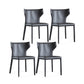 Modern Wingback Side Chair Matte Finish Leather Chair for Dining Room Dark Gray 4 Piece Set Clearhalo ' kitchen&dining_furn' 'Dining Chairs' 'Dining Tables & Seating' 'dining_chair' 'furn' 'furn_dining_chair' 'Furniture' 'furniture_dining_chair' 'Kitchen & Dining Furniture' 'kitchen' 4438489