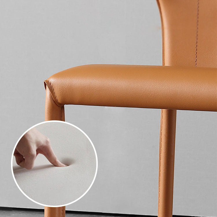 Modern Wingback Side Chair Matte Finish Leather Chair for Dining Room Clearhalo ' kitchen&dining_furn' 'Dining Chairs' 'Dining Tables & Seating' 'dining_chair' 'furn' 'furn_dining_chair' 'Furniture' 'furniture_dining_chair' 'Kitchen & Dining Furniture' 'kitchen' 4438492