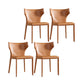 Modern Wingback Side Chair Matte Finish Leather Chair for Dining Room Brown 4 Piece Set Clearhalo ' kitchen&dining_furn' 'Dining Chairs' 'Dining Tables & Seating' 'dining_chair' 'furn' 'furn_dining_chair' 'Furniture' 'furniture_dining_chair' 'Kitchen & Dining Furniture' 'kitchen' 4438494