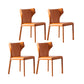 Modern Wingback Side Chair Matte Finish Leather Chair for Dining Room Orange 4 Piece Set Clearhalo ' kitchen&dining_furn' 'Dining Chairs' 'Dining Tables & Seating' 'dining_chair' 'furn' 'furn_dining_chair' 'Furniture' 'furniture_dining_chair' 'Kitchen & Dining Furniture' 'kitchen' 4438500