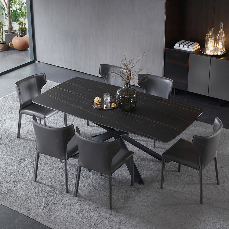 Modern Wingback Side Chair Matte Finish Leather Chair for Dining Room Clearhalo ' kitchen&dining_furn' 'Dining Chairs' 'Dining Tables & Seating' 'dining_chair' 'furn' 'furn_dining_chair' 'Furniture' 'furniture_dining_chair' 'Kitchen & Dining Furniture' 'kitchen' 4438501