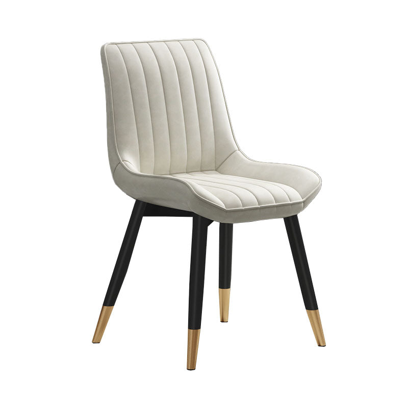 Contemporary Dining Side Chair Matte Finish Leather Curved Parsons Chair Clearhalo ' kitchen&dining_furn' 'Dining Chairs' 'Dining Tables & Seating' 'dining_chair' 'furn' 'furn_dining_chair' 'Furniture' 'furniture_dining_chair' 'Kitchen & Dining Furniture' 'kitchen' 4438512