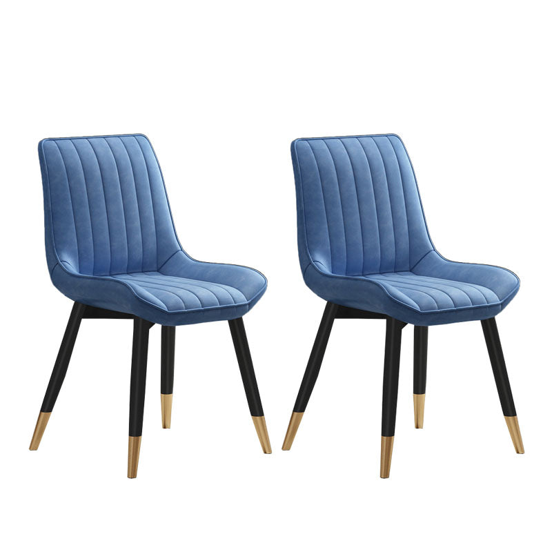 Contemporary Dining Side Chair Matte Finish Leather Curved Parsons Chair Blue 2 Piece Set Clearhalo ' kitchen&dining_furn' 'Dining Chairs' 'Dining Tables & Seating' 'dining_chair' 'furn' 'furn_dining_chair' 'Furniture' 'furniture_dining_chair' 'Kitchen & Dining Furniture' 'kitchen' 4438513