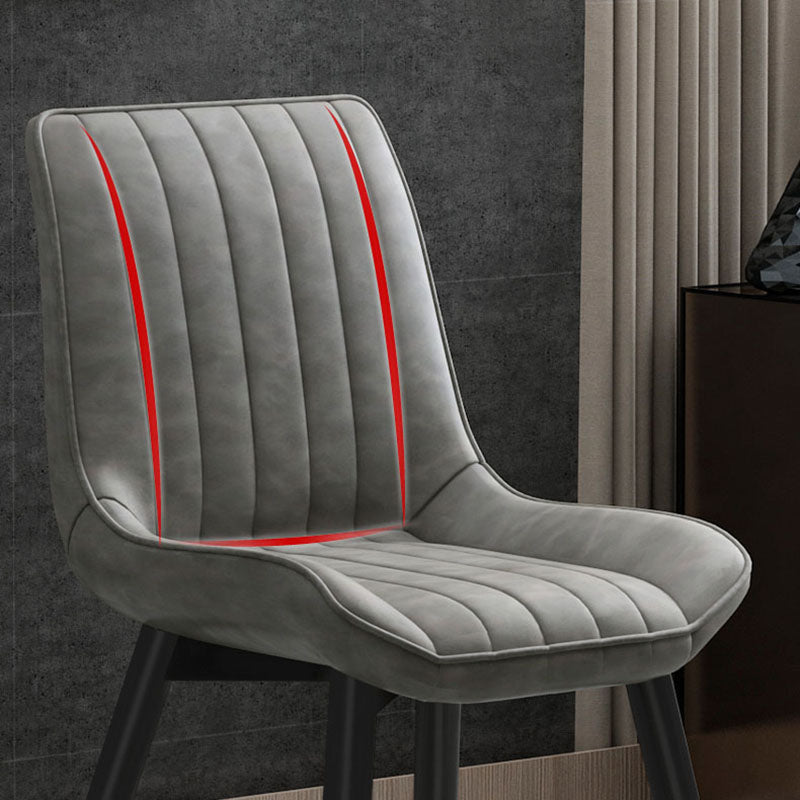 Contemporary Dining Side Chair Matte Finish Leather Curved Parsons Chair Clearhalo ' kitchen&dining_furn' 'Dining Chairs' 'Dining Tables & Seating' 'dining_chair' 'furn' 'furn_dining_chair' 'Furniture' 'furniture_dining_chair' 'Kitchen & Dining Furniture' 'kitchen' 4438517