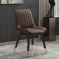Contemporary Dining Side Chair Matte Finish Leather Curved Parsons Chair Brown 1 Piece Clearhalo ' kitchen&dining_furn' 'Dining Chairs' 'Dining Tables & Seating' 'dining_chair' 'furn' 'furn_dining_chair' 'Furniture' 'furniture_dining_chair' 'Kitchen & Dining Furniture' 'kitchen' 4438528