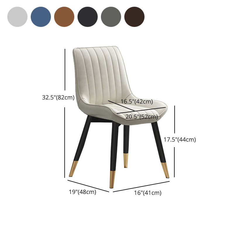 Contemporary Dining Side Chair Matte Finish Leather Curved Parsons Chair Clearhalo ' kitchen&dining_furn' 'Dining Chairs' 'Dining Tables & Seating' 'dining_chair' 'furn' 'furn_dining_chair' 'Furniture' 'furniture_dining_chair' 'Kitchen & Dining Furniture' 'kitchen' 4438531