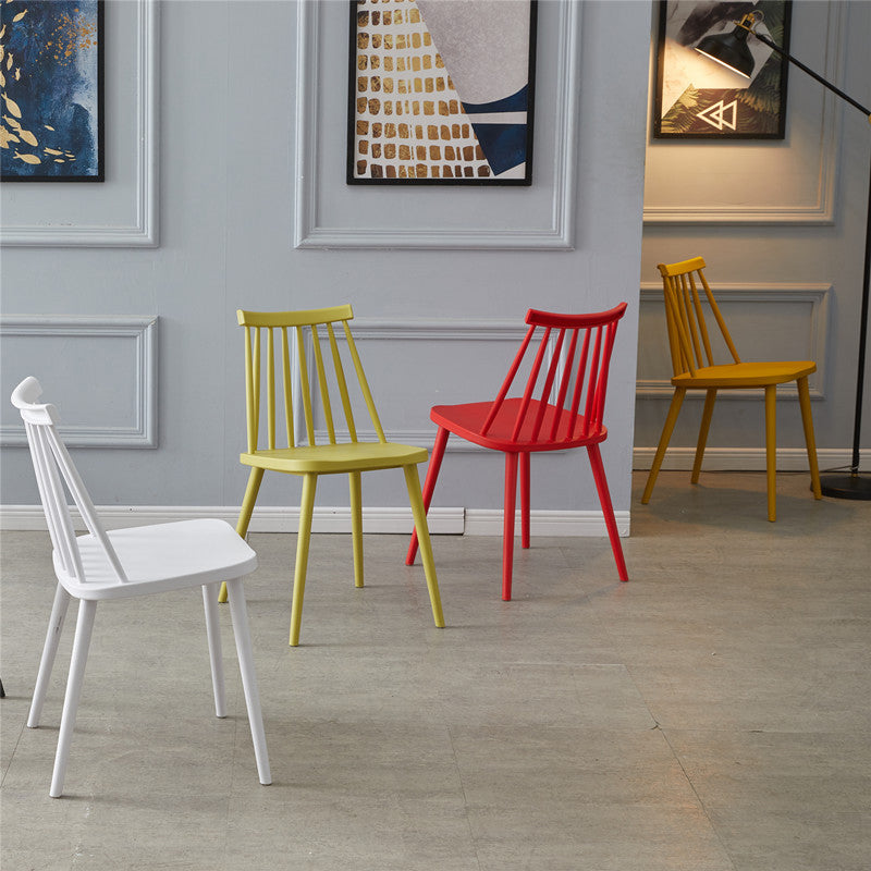 Contemporary Plastic Side Chair Matte Finish Indoor-Outdoor Slat Back Chair Clearhalo ' kitchen&dining_furn' 'Dining Chairs' 'Dining Tables & Seating' 'dining_chair' 'Furniture' 'furniture_dining_chair' 'Kitchen & Dining Furniture' 'kitchen' 4438532
