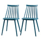 Contemporary Plastic Side Chair Matte Finish Indoor-Outdoor Slat Back Chair Dark Blue Set of 2 Clearhalo ' kitchen&dining_furn' 'Dining Chairs' 'Dining Tables & Seating' 'dining_chair' 'Furniture' 'furniture_dining_chair' 'Kitchen & Dining Furniture' 'kitchen' 4438534