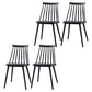 Contemporary Plastic Side Chair Matte Finish Indoor-Outdoor Slat Back Chair Black Set of 4 Clearhalo ' kitchen&dining_furn' 'Dining Chairs' 'Dining Tables & Seating' 'dining_chair' 'Furniture' 'furniture_dining_chair' 'Kitchen & Dining Furniture' 'kitchen' 4438543