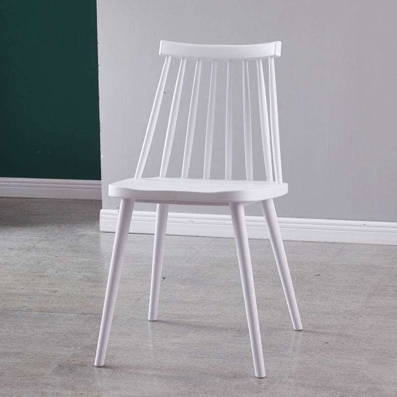 Contemporary Plastic Side Chair Matte Finish Indoor-Outdoor Slat Back Chair White 1 Piece Clearhalo ' kitchen&dining_furn' 'Dining Chairs' 'Dining Tables & Seating' 'dining_chair' 'Furniture' 'furniture_dining_chair' 'Kitchen & Dining Furniture' 'kitchen' 4438550