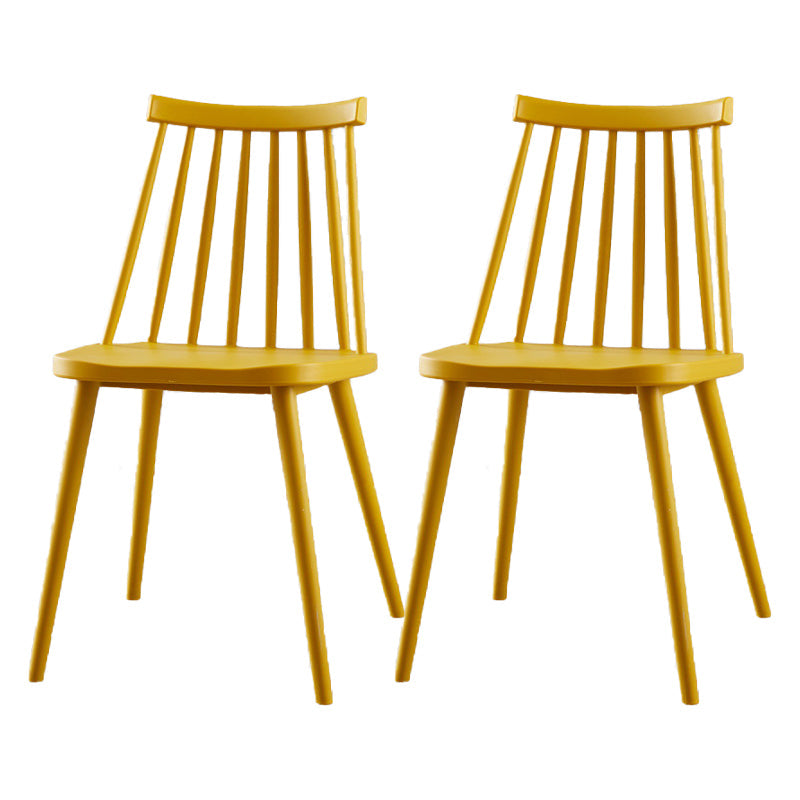 Contemporary Plastic Side Chair Matte Finish Indoor-Outdoor Slat Back Chair Ginger Set of 2 Clearhalo ' kitchen&dining_furn' 'Dining Chairs' 'Dining Tables & Seating' 'dining_chair' 'Furniture' 'furniture_dining_chair' 'Kitchen & Dining Furniture' 'kitchen' 4438554