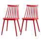 Contemporary Plastic Side Chair Matte Finish Indoor-Outdoor Slat Back Chair Red Set of 2 Clearhalo ' kitchen&dining_furn' 'Dining Chairs' 'Dining Tables & Seating' 'dining_chair' 'Furniture' 'furniture_dining_chair' 'Kitchen & Dining Furniture' 'kitchen' 4438557