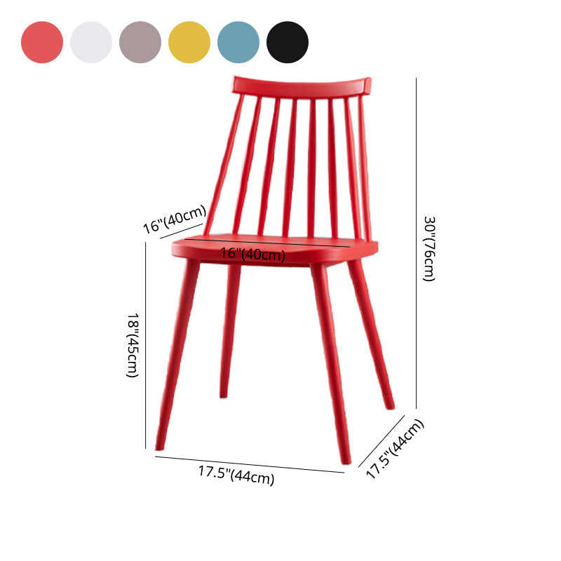 Contemporary Plastic Side Chair Matte Finish Indoor-Outdoor Slat Back Chair Clearhalo ' kitchen&dining_furn' 'Dining Chairs' 'Dining Tables & Seating' 'dining_chair' 'Furniture' 'furniture_dining_chair' 'Kitchen & Dining Furniture' 'kitchen' 4438559