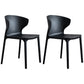 Modern Plastic Indoor-Outdoor Room Side Chair Wingback Chair Black 2 Piece Set Clearhalo ' kitchen&dining_furn' 'Dining Chairs' 'Dining Tables & Seating' 'dining_chair' 'furn' 'furn_dining_chair' 'Furniture' 'furniture_dining_chair' 'Kitchen & Dining Furniture' 'kitchen' 4438563