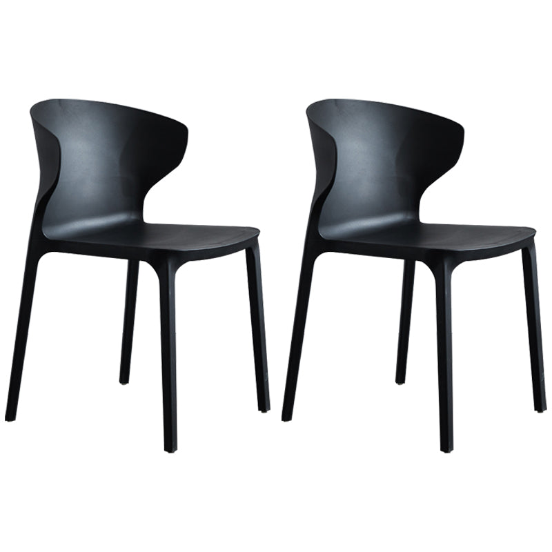 Modern Plastic Indoor-Outdoor Room Side Chair Wingback Chair Black 2 Piece Set Clearhalo ' kitchen&dining_furn' 'Dining Chairs' 'Dining Tables & Seating' 'dining_chair' 'furn' 'furn_dining_chair' 'Furniture' 'furniture_dining_chair' 'Kitchen & Dining Furniture' 'kitchen' 4438563