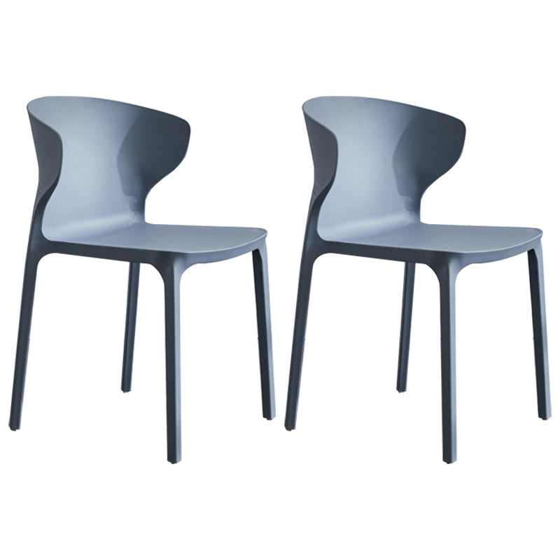 Modern Plastic Indoor-Outdoor Room Side Chair Wingback Chair Dark Gray 2 Piece Set Clearhalo ' kitchen&dining_furn' 'Dining Chairs' 'Dining Tables & Seating' 'dining_chair' 'furn' 'furn_dining_chair' 'Furniture' 'furniture_dining_chair' 'Kitchen & Dining Furniture' 'kitchen' 4438569