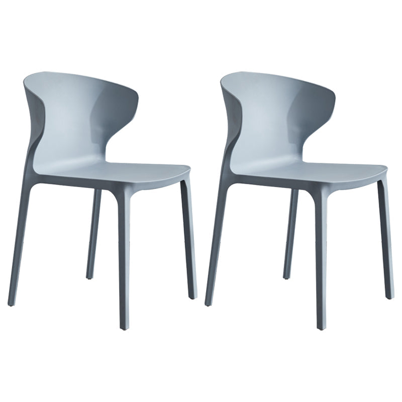 Modern Plastic Indoor-Outdoor Room Side Chair Wingback Chair Light Gray 2 Piece Set Clearhalo ' kitchen&dining_furn' 'Dining Chairs' 'Dining Tables & Seating' 'dining_chair' 'furn' 'furn_dining_chair' 'Furniture' 'furniture_dining_chair' 'Kitchen & Dining Furniture' 'kitchen' 4438575
