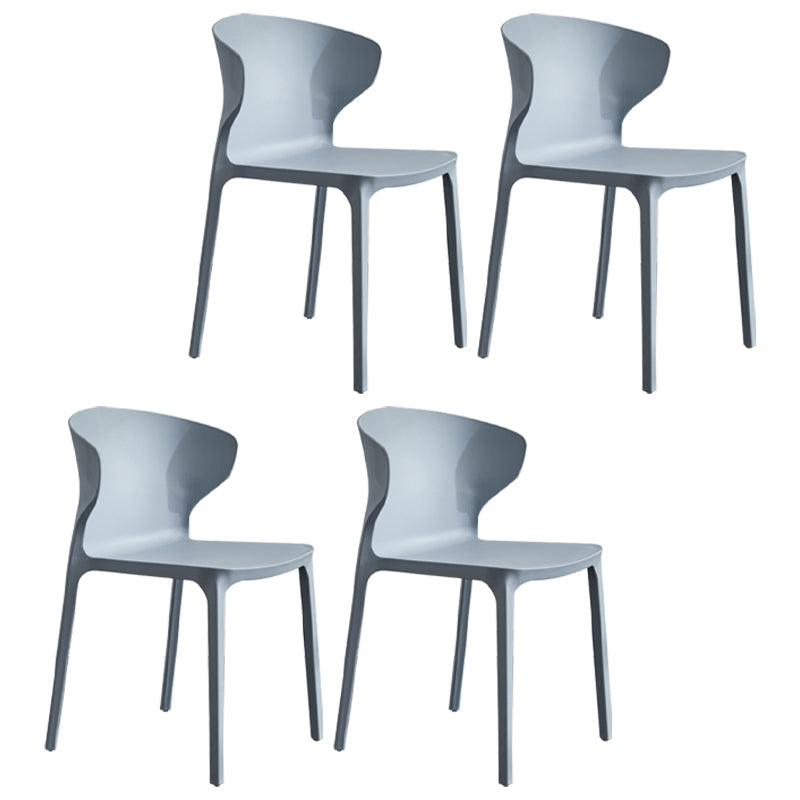 Modern Plastic Indoor-Outdoor Room Side Chair Wingback Chair Light Gray 4 Piece Set Clearhalo ' kitchen&dining_furn' 'Dining Chairs' 'Dining Tables & Seating' 'dining_chair' 'furn' 'furn_dining_chair' 'Furniture' 'furniture_dining_chair' 'Kitchen & Dining Furniture' 'kitchen' 4438576
