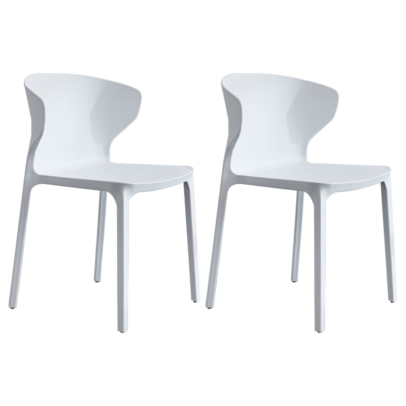Modern Plastic Indoor-Outdoor Room Side Chair Wingback Chair White 2 Piece Set Clearhalo ' kitchen&dining_furn' 'Dining Chairs' 'Dining Tables & Seating' 'dining_chair' 'furn' 'furn_dining_chair' 'Furniture' 'furniture_dining_chair' 'Kitchen & Dining Furniture' 'kitchen' 4438580