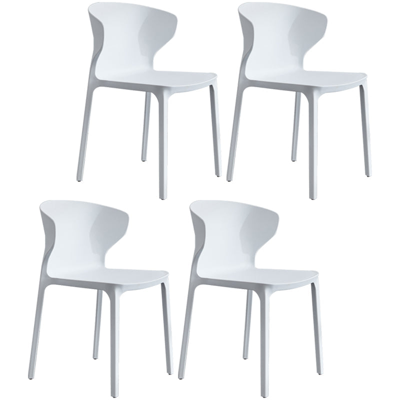 Modern Plastic Indoor-Outdoor Room Side Chair Wingback Chair White 4 Piece Set Clearhalo ' kitchen&dining_furn' 'Dining Chairs' 'Dining Tables & Seating' 'dining_chair' 'furn' 'furn_dining_chair' 'Furniture' 'furniture_dining_chair' 'Kitchen & Dining Furniture' 'kitchen' 4438583
