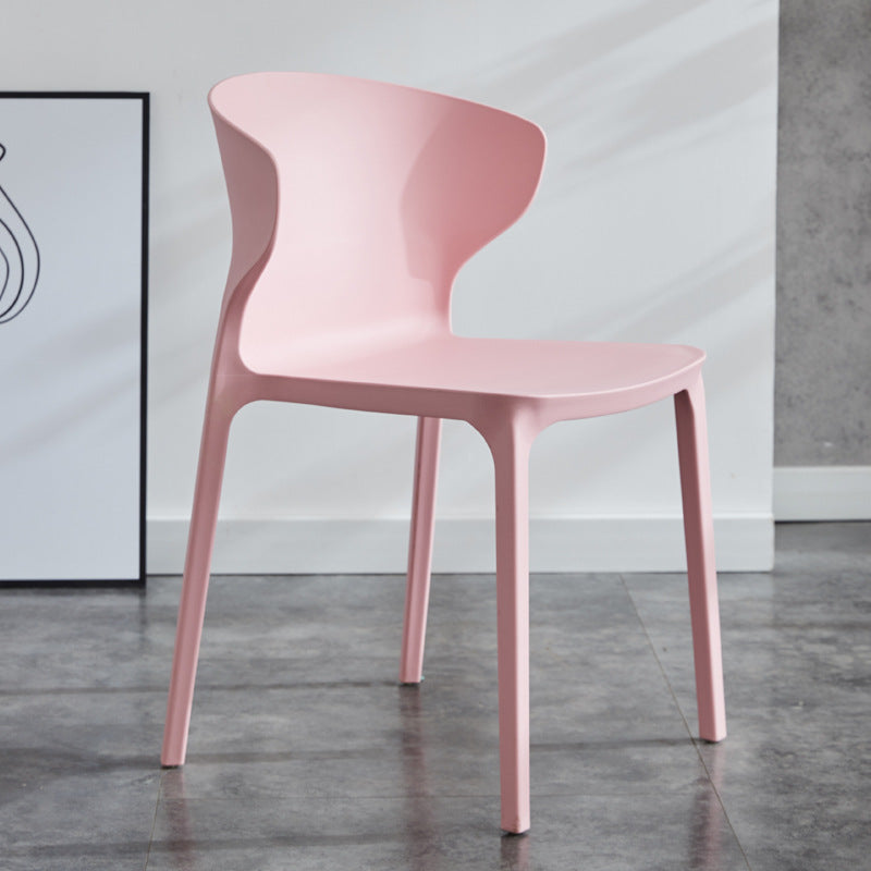 Modern Plastic Indoor-Outdoor Room Side Chair Wingback Chair Pink 1 Piece Clearhalo ' kitchen&dining_furn' 'Dining Chairs' 'Dining Tables & Seating' 'dining_chair' 'furn' 'furn_dining_chair' 'Furniture' 'furniture_dining_chair' 'Kitchen & Dining Furniture' 'kitchen' 4438584