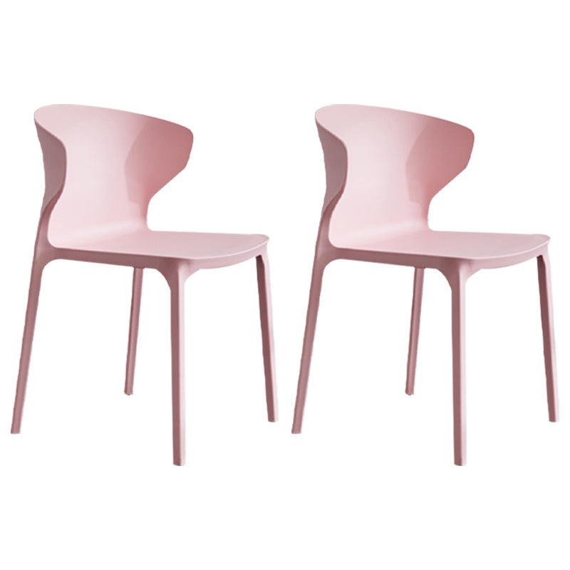 Modern Plastic Indoor-Outdoor Room Side Chair Wingback Chair Pink 2 Piece Set Clearhalo ' kitchen&dining_furn' 'Dining Chairs' 'Dining Tables & Seating' 'dining_chair' 'furn' 'furn_dining_chair' 'Furniture' 'furniture_dining_chair' 'Kitchen & Dining Furniture' 'kitchen' 4438587