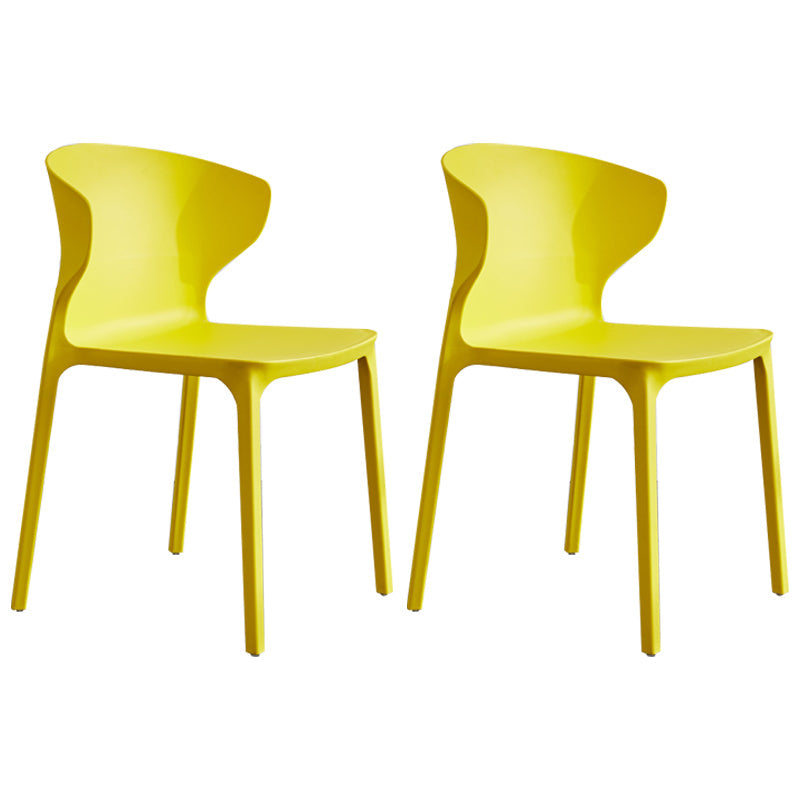 Modern Plastic Indoor-Outdoor Room Side Chair Wingback Chair Yellow 2 Piece Set Clearhalo ' kitchen&dining_furn' 'Dining Chairs' 'Dining Tables & Seating' 'dining_chair' 'furn' 'furn_dining_chair' 'Furniture' 'furniture_dining_chair' 'Kitchen & Dining Furniture' 'kitchen' 4438591