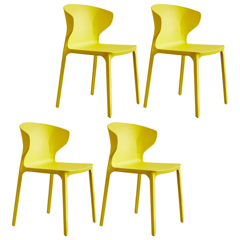 Modern Plastic Indoor-Outdoor Room Side Chair Wingback Chair Yellow 4 Piece Set Clearhalo ' kitchen&dining_furn' 'Dining Chairs' 'Dining Tables & Seating' 'dining_chair' 'furn' 'furn_dining_chair' 'Furniture' 'furniture_dining_chair' 'Kitchen & Dining Furniture' 'kitchen' 4438592