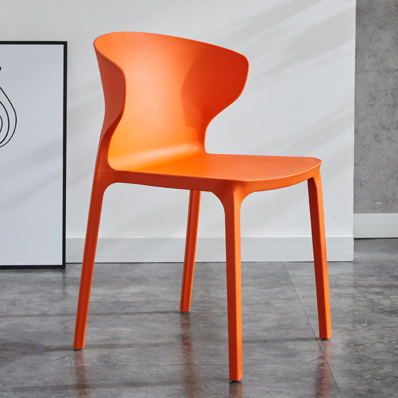 Modern Plastic Indoor-Outdoor Room Side Chair Wingback Chair Orange 1 Piece Clearhalo ' kitchen&dining_furn' 'Dining Chairs' 'Dining Tables & Seating' 'dining_chair' 'furn' 'furn_dining_chair' 'Furniture' 'furniture_dining_chair' 'Kitchen & Dining Furniture' 'kitchen' 4438593