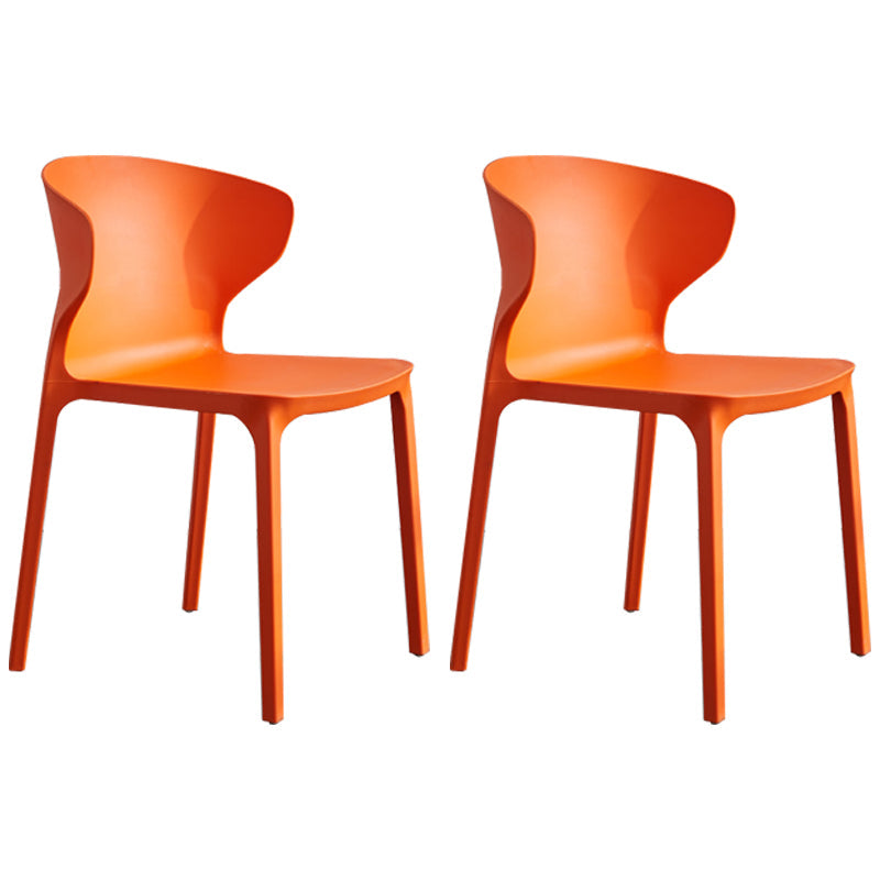 Modern Plastic Indoor-Outdoor Room Side Chair Wingback Chair Orange 2 Piece Set Clearhalo ' kitchen&dining_furn' 'Dining Chairs' 'Dining Tables & Seating' 'dining_chair' 'furn' 'furn_dining_chair' 'Furniture' 'furniture_dining_chair' 'Kitchen & Dining Furniture' 'kitchen' 4438594