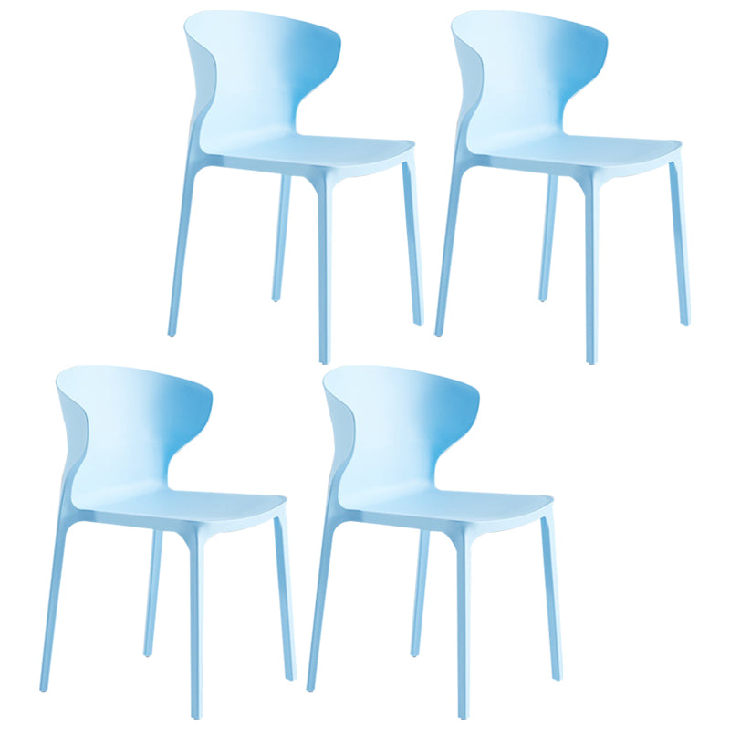 Modern Plastic Indoor-Outdoor Room Side Chair Wingback Chair Light Blue 4 Piece Set Clearhalo ' kitchen&dining_furn' 'Dining Chairs' 'Dining Tables & Seating' 'dining_chair' 'furn' 'furn_dining_chair' 'Furniture' 'furniture_dining_chair' 'Kitchen & Dining Furniture' 'kitchen' 4438598