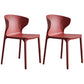 Modern Plastic Indoor-Outdoor Room Side Chair Wingback Chair Burgundy 2 Piece Set Clearhalo ' kitchen&dining_furn' 'Dining Chairs' 'Dining Tables & Seating' 'dining_chair' 'furn' 'furn_dining_chair' 'Furniture' 'furniture_dining_chair' 'Kitchen & Dining Furniture' 'kitchen' 4438606