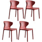 Modern Plastic Indoor-Outdoor Room Side Chair Wingback Chair Burgundy 4 Piece Set Clearhalo ' kitchen&dining_furn' 'Dining Chairs' 'Dining Tables & Seating' 'dining_chair' 'furn' 'furn_dining_chair' 'Furniture' 'furniture_dining_chair' 'Kitchen & Dining Furniture' 'kitchen' 4438607