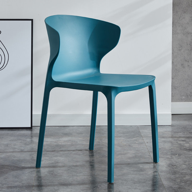 Modern Plastic Indoor-Outdoor Room Side Chair Wingback Chair Peacock Blue 1 Piece Clearhalo ' kitchen&dining_furn' 'Dining Chairs' 'Dining Tables & Seating' 'dining_chair' 'furn' 'furn_dining_chair' 'Furniture' 'furniture_dining_chair' 'Kitchen & Dining Furniture' 'kitchen' 4438608