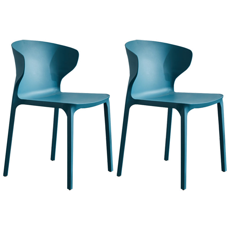 Modern Plastic Indoor-Outdoor Room Side Chair Wingback Chair Peacock Blue 2 Piece Set Clearhalo ' kitchen&dining_furn' 'Dining Chairs' 'Dining Tables & Seating' 'dining_chair' 'furn' 'furn_dining_chair' 'Furniture' 'furniture_dining_chair' 'Kitchen & Dining Furniture' 'kitchen' 4438609