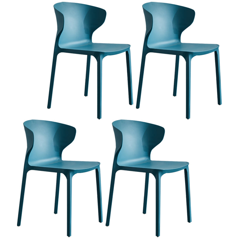 Modern Plastic Indoor-Outdoor Room Side Chair Wingback Chair Peacock Blue 4 Piece Set Clearhalo ' kitchen&dining_furn' 'Dining Chairs' 'Dining Tables & Seating' 'dining_chair' 'furn' 'furn_dining_chair' 'Furniture' 'furniture_dining_chair' 'Kitchen & Dining Furniture' 'kitchen' 4438610