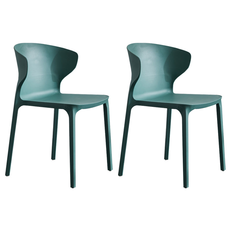 Modern Plastic Indoor-Outdoor Room Side Chair Wingback Chair Blackish Green 2 Piece Set Clearhalo ' kitchen&dining_furn' 'Dining Chairs' 'Dining Tables & Seating' 'dining_chair' 'furn' 'furn_dining_chair' 'Furniture' 'furniture_dining_chair' 'Kitchen & Dining Furniture' 'kitchen' 4438612